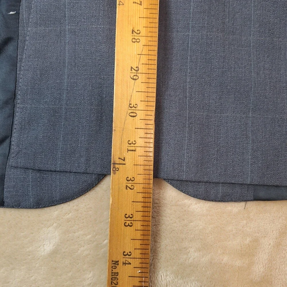 Vintage Polo University Club Sport Coat Mens 44 Gray Wool Plaid 2 Button USA